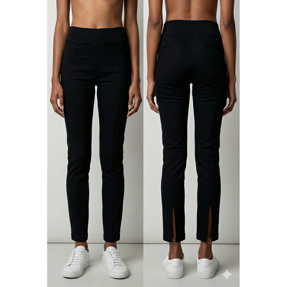Thom Krom Black High Waist Split Hem Flare Pants Womens M